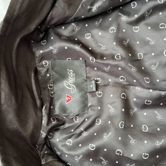 GUESS women's black short bomber bolero style jacket Large buckle neckline - Picture 3 of 6